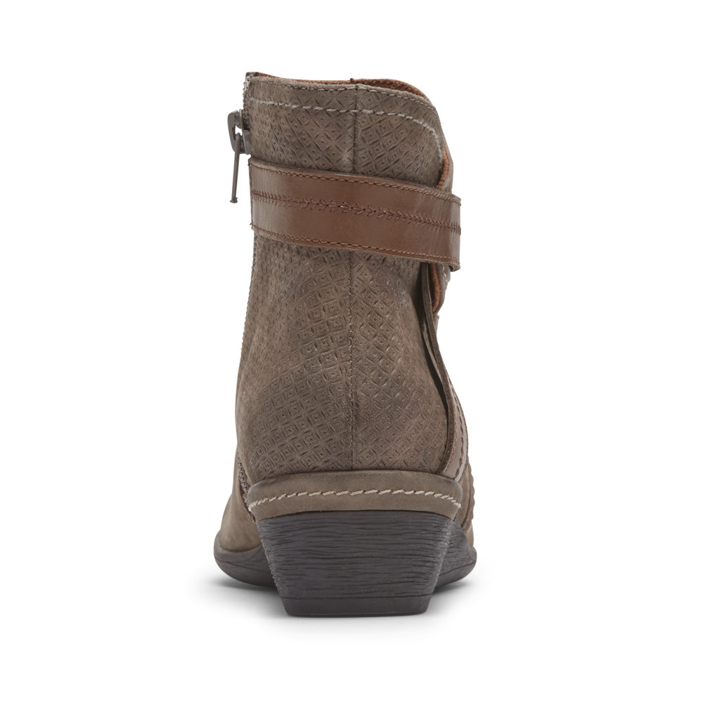 Rockport Womens Booties Brown - Cobb Hill Devyn - UK 635-HUCXRS